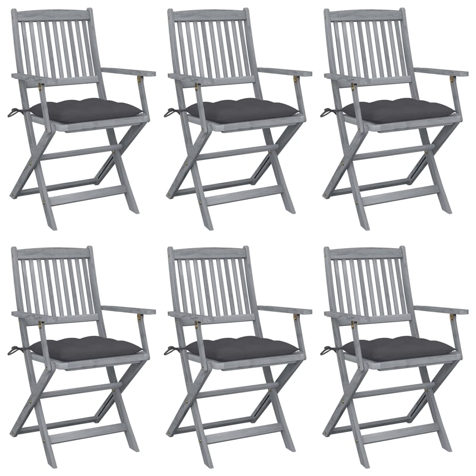 Chaises de jardin pliables en acacia et coussins pour remédier au manque de place sur la terrasse