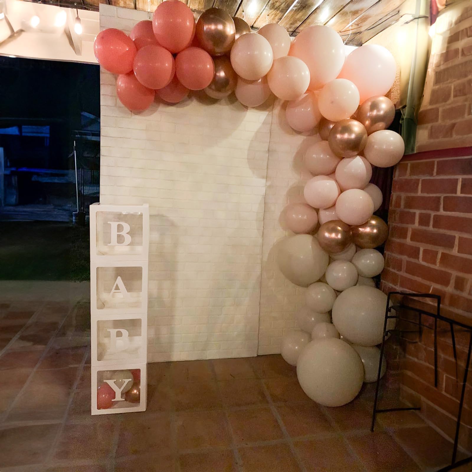Balony w kolorze różowym, 60 opakowań, 30 cm, retro, różowy, podwójny, wypchany, beżowy balon, zakurzony róż i różowe złoto, zestaw balonów boho, dla dziewcząt, kobiet, na urodziny, wesele, baby