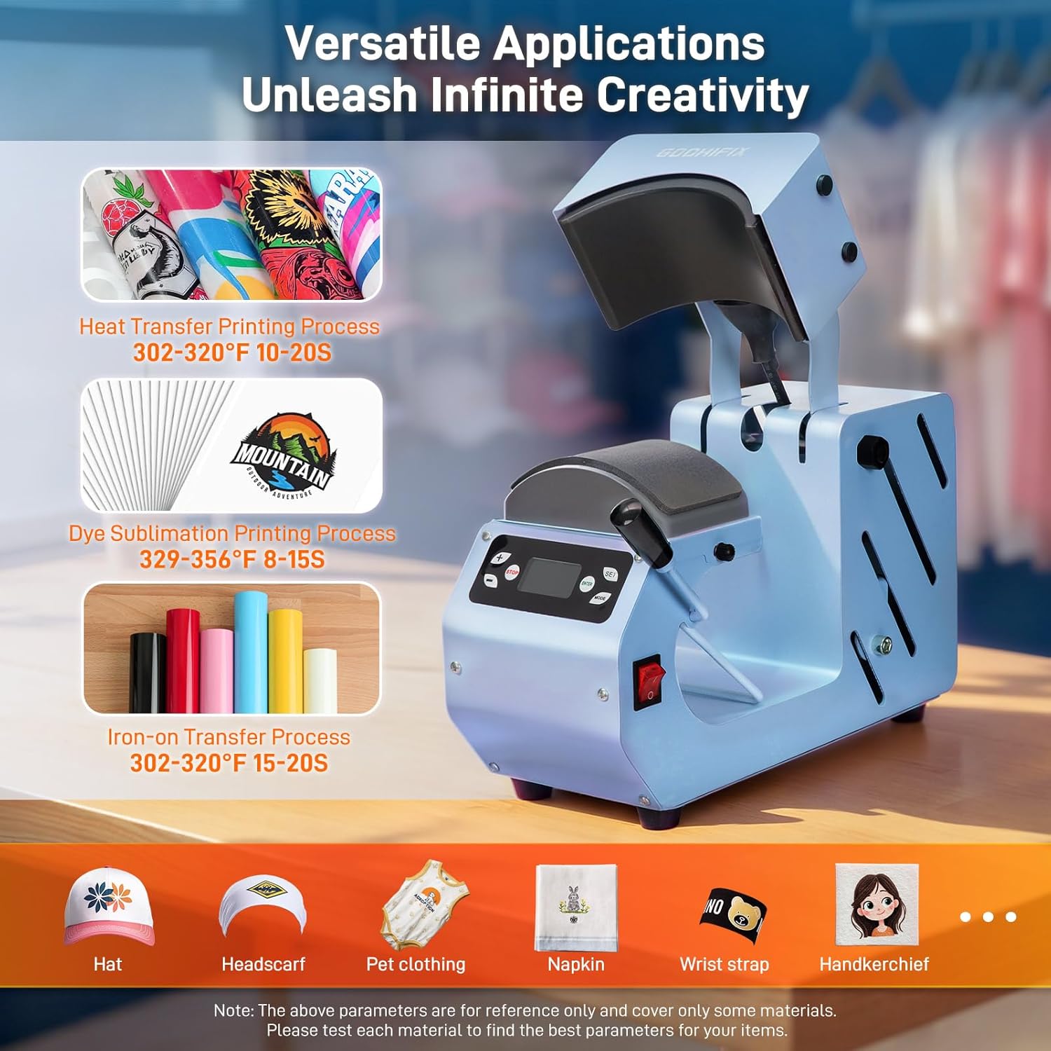 Auto Hat Heat Press Machine, Automatic Open/Release, 4 Memory Modes, Precise Temp/Timer Control, 6.54"x3.84"Curved Heat Plate, Hat Stretcher, for Caps, Sublimation, Vinyl, Heat Transfer