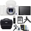 Sony ZV-1 Compact 4K HD Digital Camera for Content Creator White Includes Sony Accessory Kit, Memory Card Reader, Camera Bag with Cleaning Kit, Photo Software 5 Items