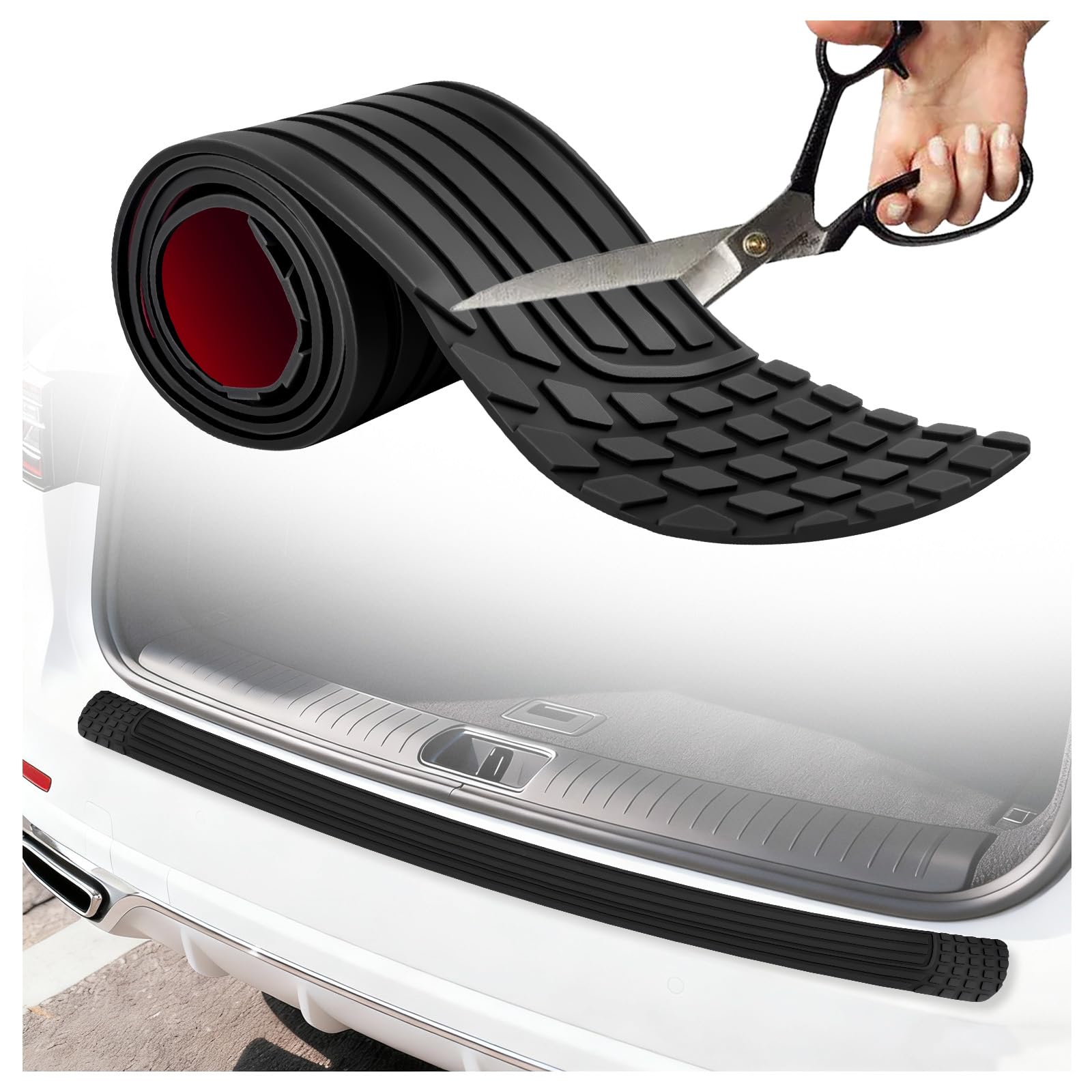 Anti-Slip Car Rear Bumper Guard Protects Vehicle Paintwork,40.24"x3.3" Cuttable Car Rear Bumper Protector Guard,Upgraded Cars Accessories Bumpers Protector for Trunk
