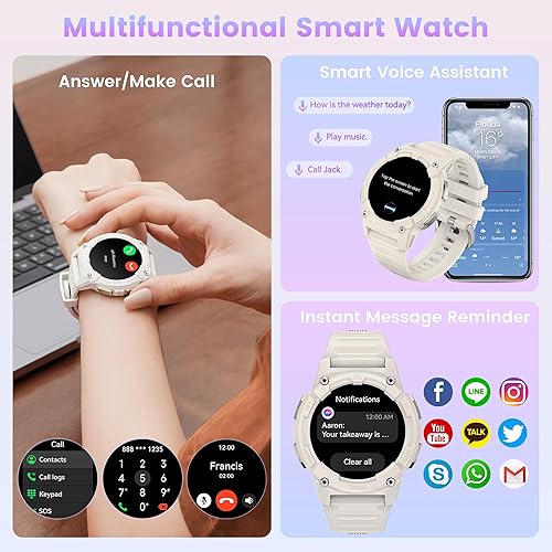 Miniatura 7 de KOSPET Tank S2 - Reloj inteligente para mujer, GPS, presiónaltitudbrújula, 5 ATM impermeable, pantalla AMOLED de 1.32 pulgadas (respuestahacer
