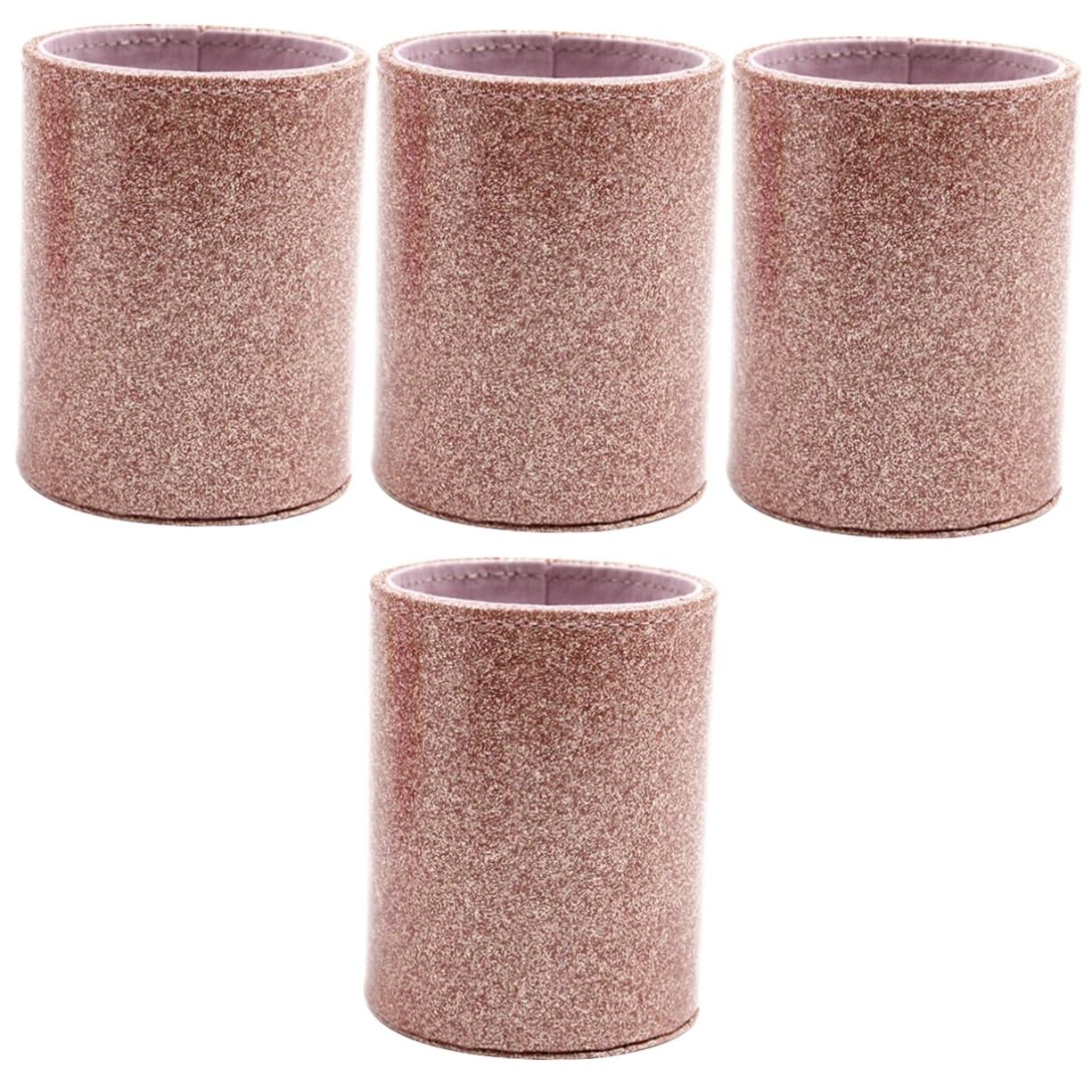 NUOBESTY 4pièces Porte-stylo Pu Scintillant Pour Bureau Organisateur Esthétique Pour Pinceaux De Maquillage Et Petits Objets Accessoire Décoratif Pratique