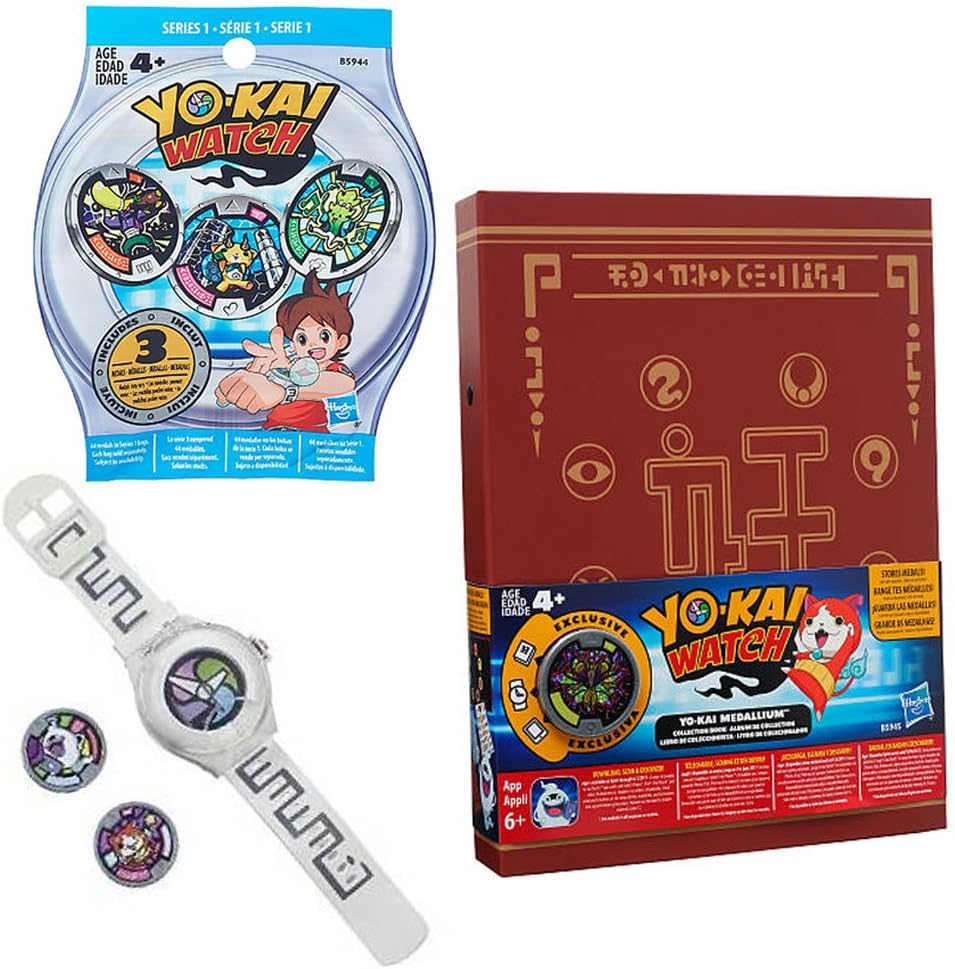 Watch Bundle - Yo-kai Season 1 Watch, Medallium Collection Book, 5 Medals, Instructions