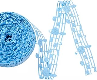 Cinta de poliéster con Notas Musicales de 20 Yardas y 28 mm para decoración de Ropa, Color Azul