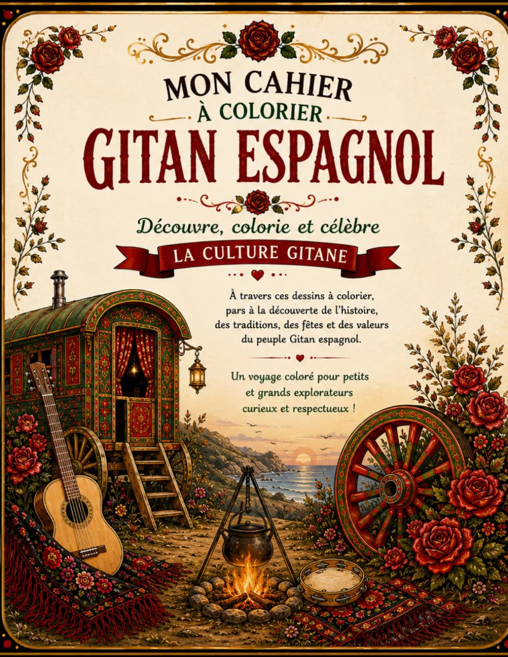 La Valise de mes Ancêtres : GITAN ESPAGNOL: Livre de coloriage éducatif pour découvrir les traditions, les symboles et la culture gitane