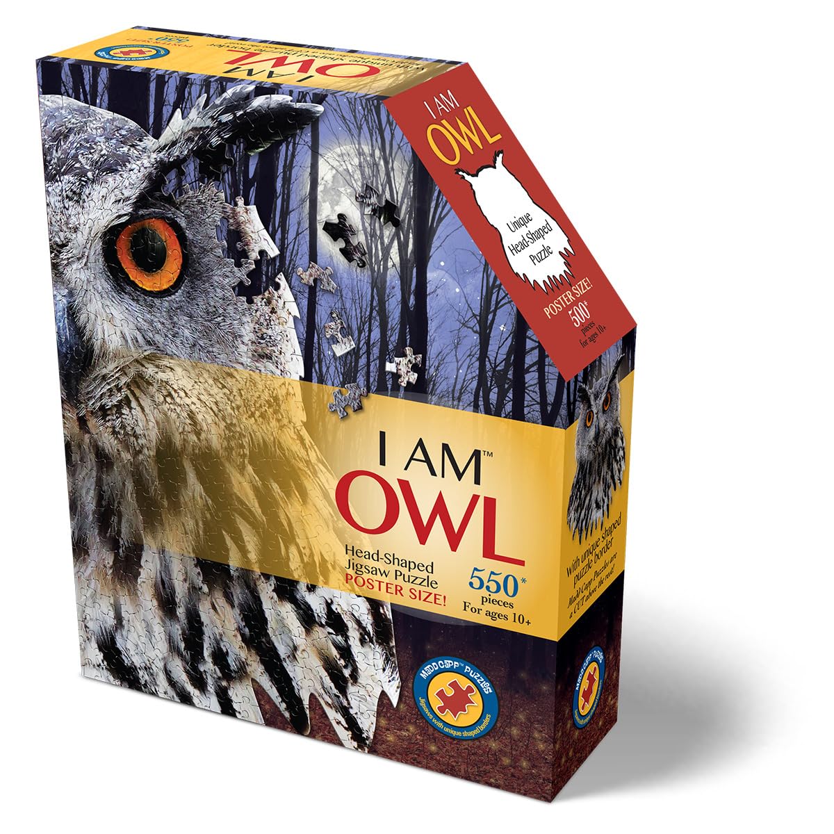 MADD 3013-IAMOwl CAPP 883013 Puzzle en Forme de Chouette, Contour de 550 pièces, pour Enfants et Adultes, Multicolore