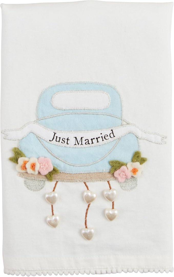 Mud Pie Just Married Wedding Tea Towel; 21" x 14"