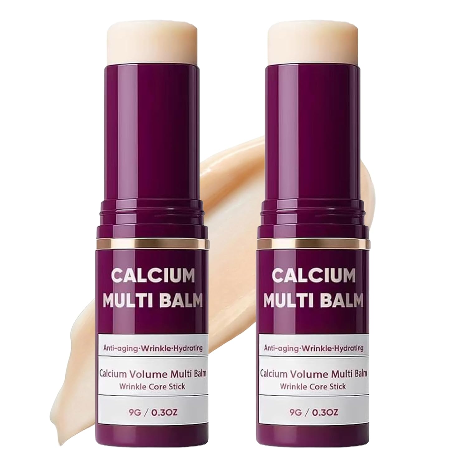 Generic 2 PCS Calcium Multi Balm Stick, Calcium Volume Multi Balm - Intensive Anti-Aging Repair, Korean Collagen Firming Stick for Wrinkles on Face, Eyes, Neck, Hydrating Lifting Treatment with Vitamin D