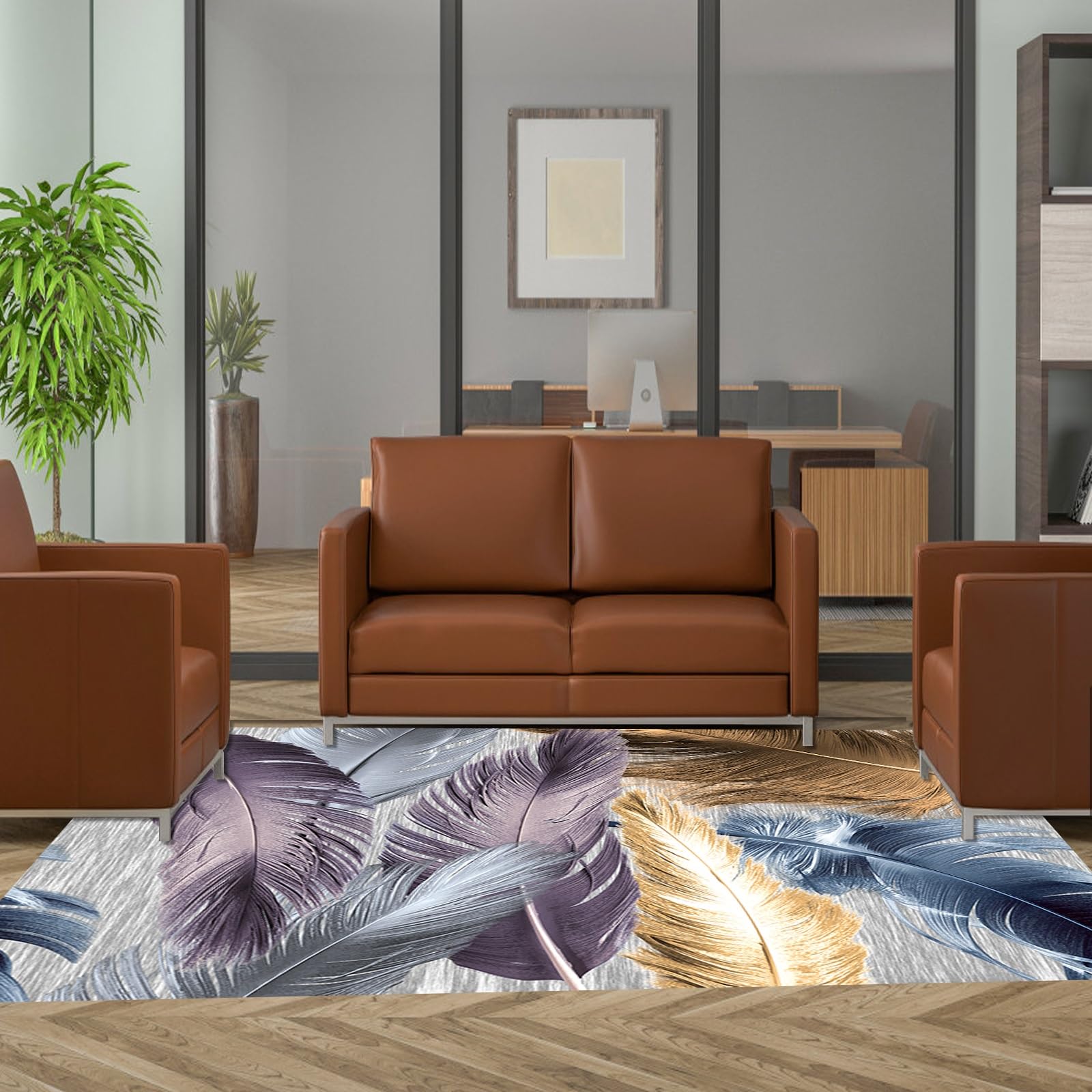 Tapis de Salle De Bain et Tapis de Mariage 120x230 cm Moderne Motifs Géométriques