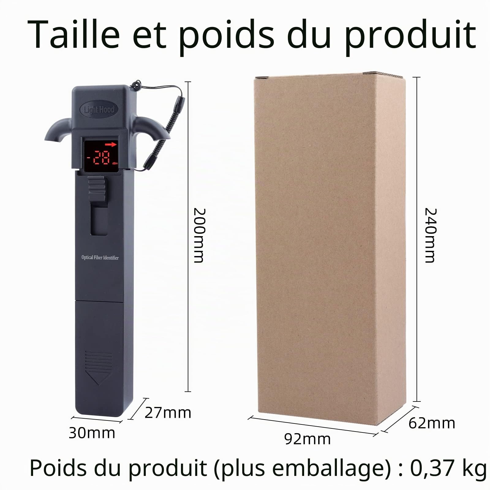 Détecteur de fibre optique 800-1700 nm pour outils de test de fibre optique