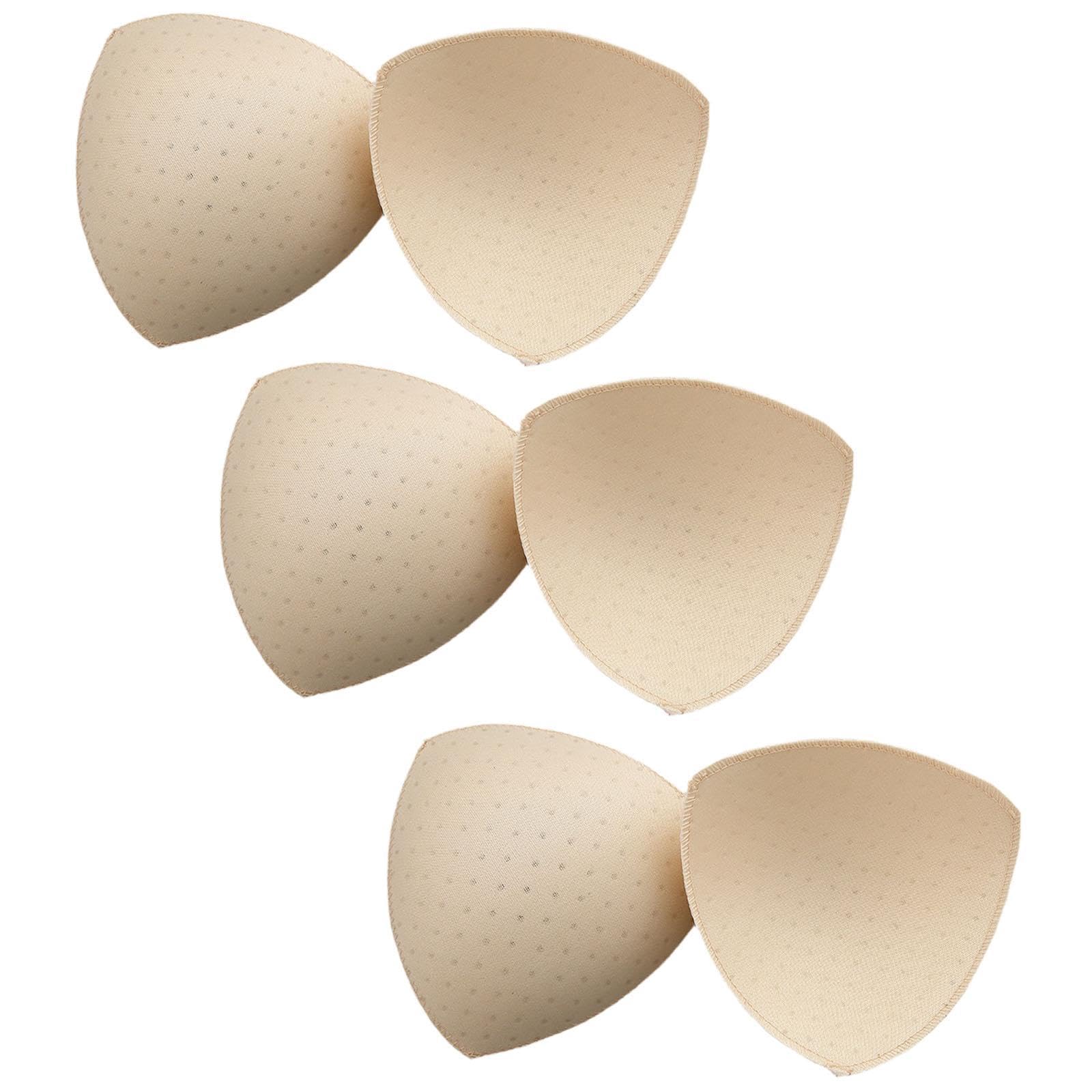 3 Pairs Removable Sports Bra Pads Inserts Sewn Sides for B/C Cups Breathable Beige-image-28