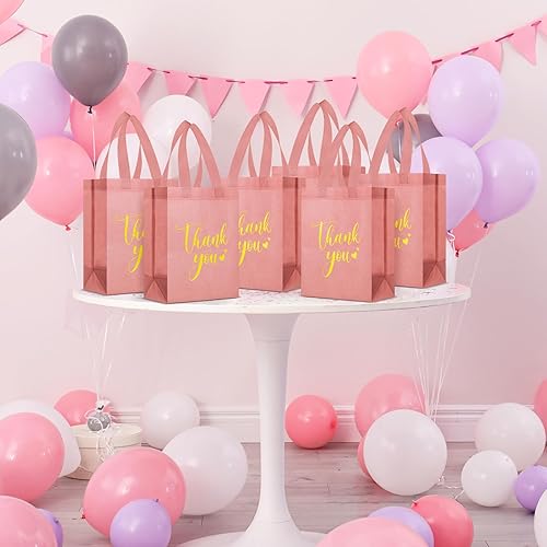 Miniatura 7 de Sweetude 30 bolsas de regalo de agradecimiento con asas a granel, reutilizables, no tejidas, plegables para graduación, boda, regalos de dama de