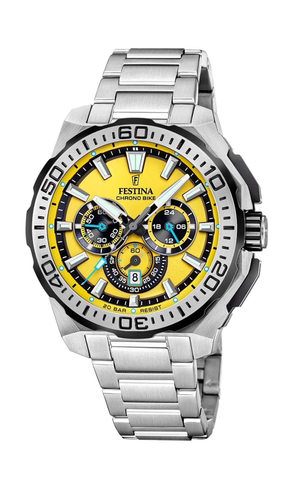 Festina F20724/4 Chrono Bike 2025 (45.5mm) Yellow Dial / Watch