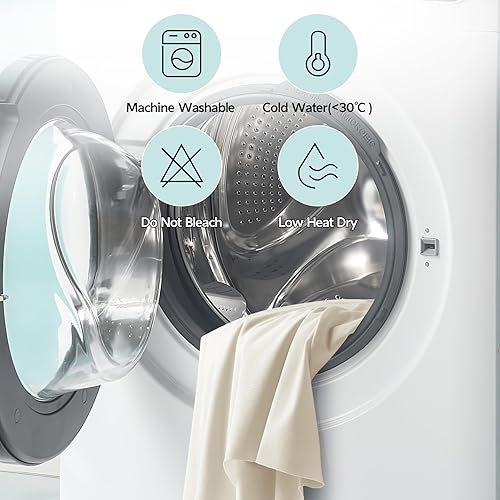 Miniatura 9 de 3 paquetes de falda de mesa de elastano de 8 pies, mantel elástico marfil, diseño de volantes sin arrugas, perfecto para mesas rectangulares,