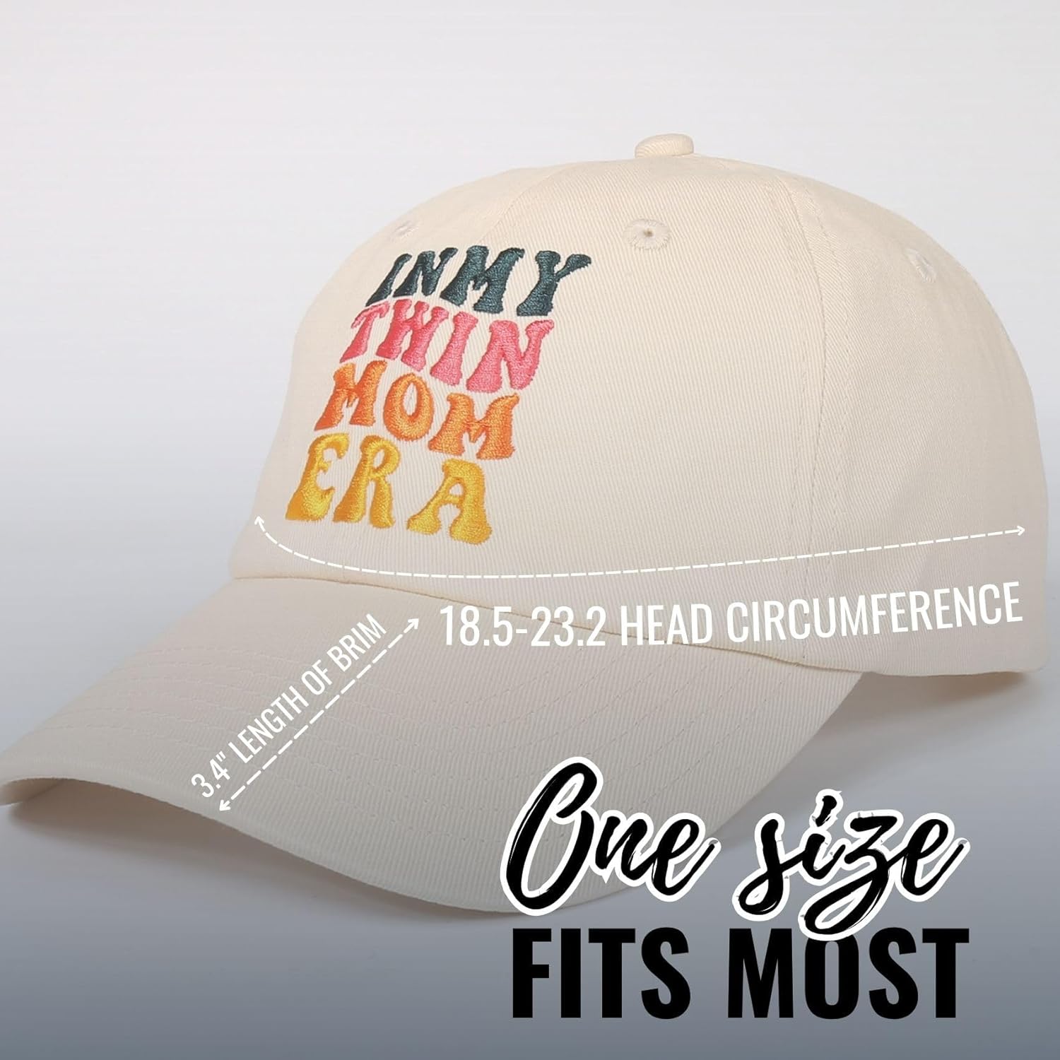 InnoBeta Twin Mom Gifts Cap, Funny Adjustable Embroidered Hat Gifts on Mother's Day, Birthday, Christmas Beige - Image 6
