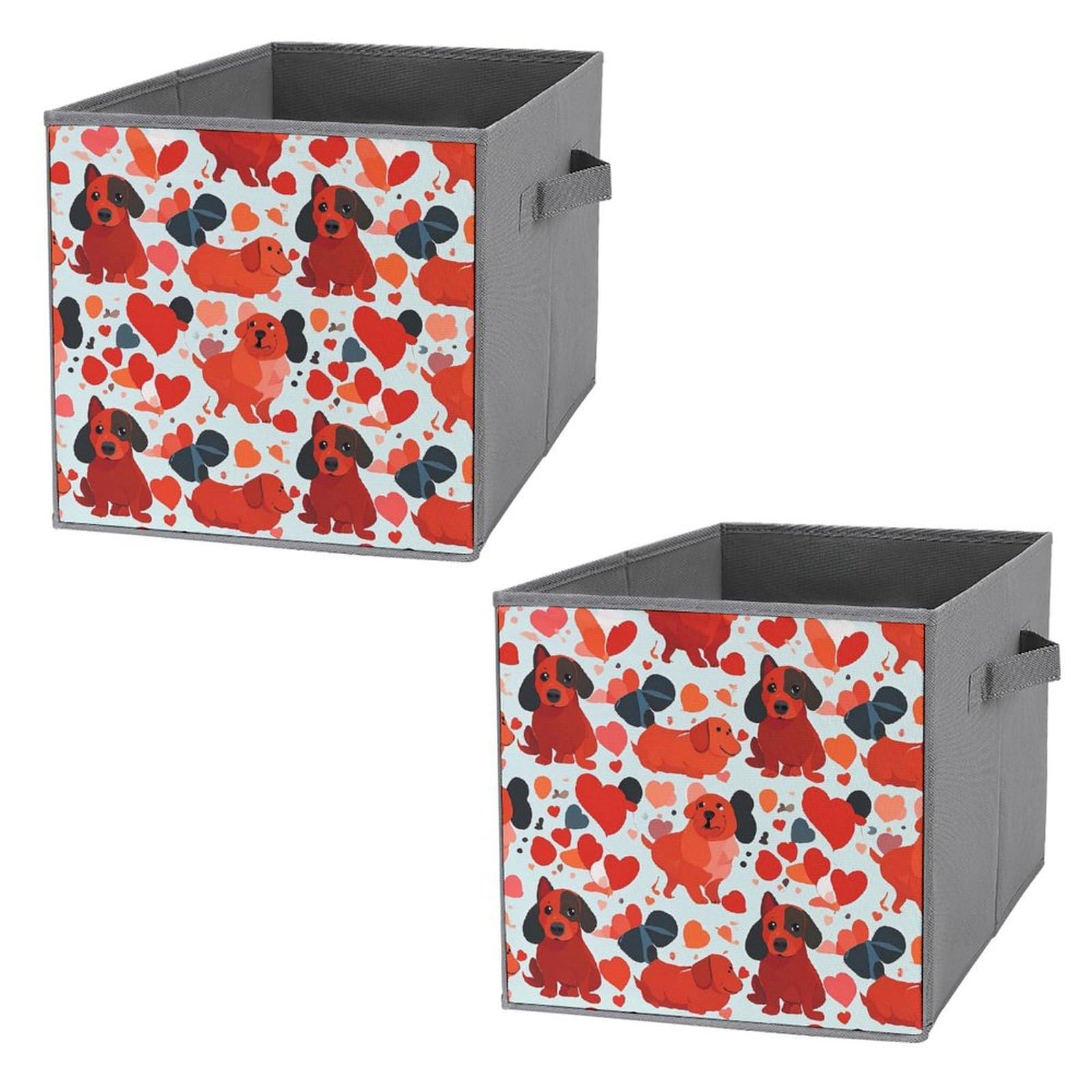 Bac de rangement pliables pour chien saucisse 27,9 cm : lot de 2 paniers ouverts maison