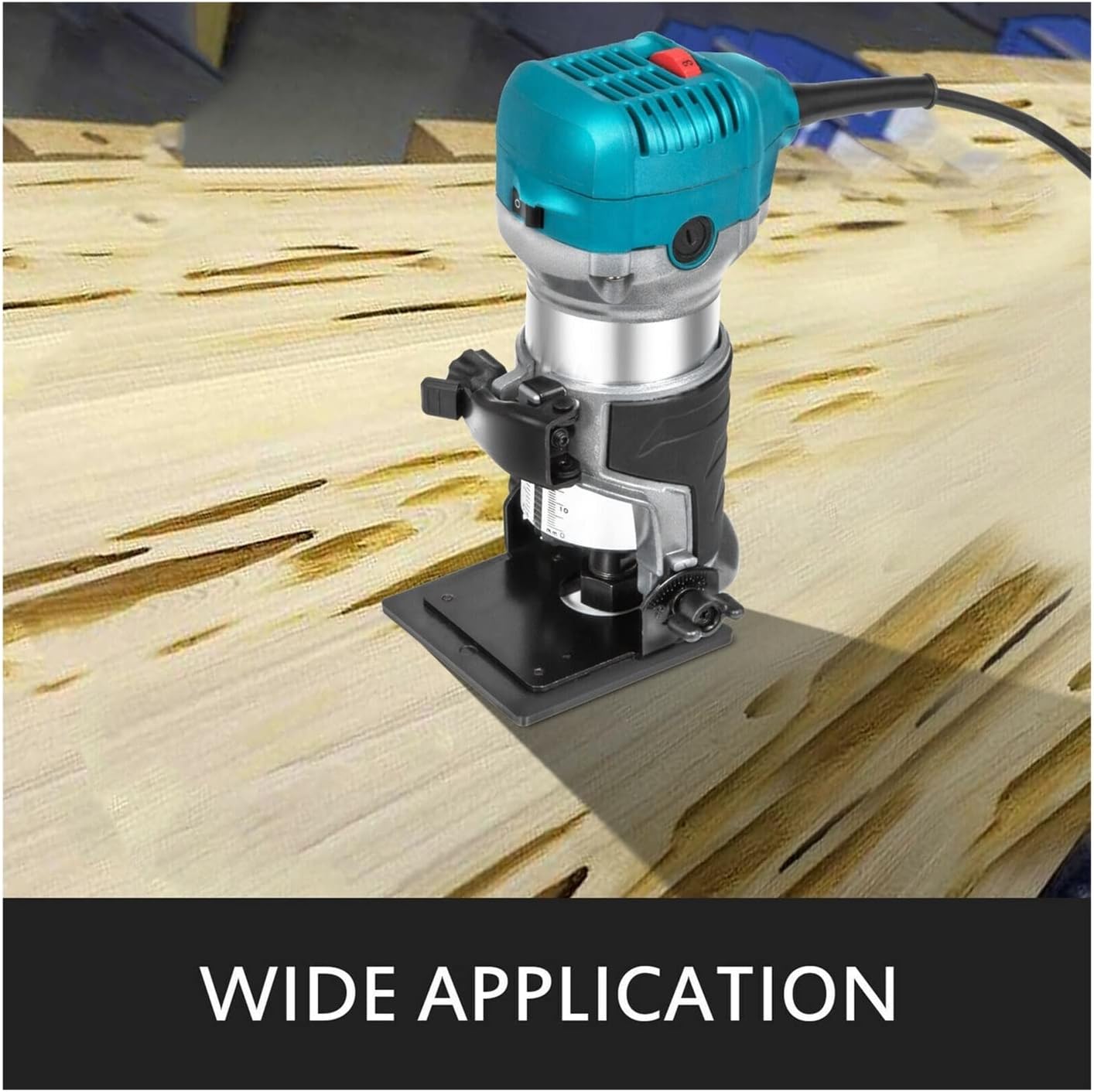 Electric Hand Trimmer Compact Wood Laminator Router Corded 710W 10000-30000RPM for Woodworking Trimming Grooving Slotting (Colour: 1 Size: 710W Set 2) (1 710W Set 1)