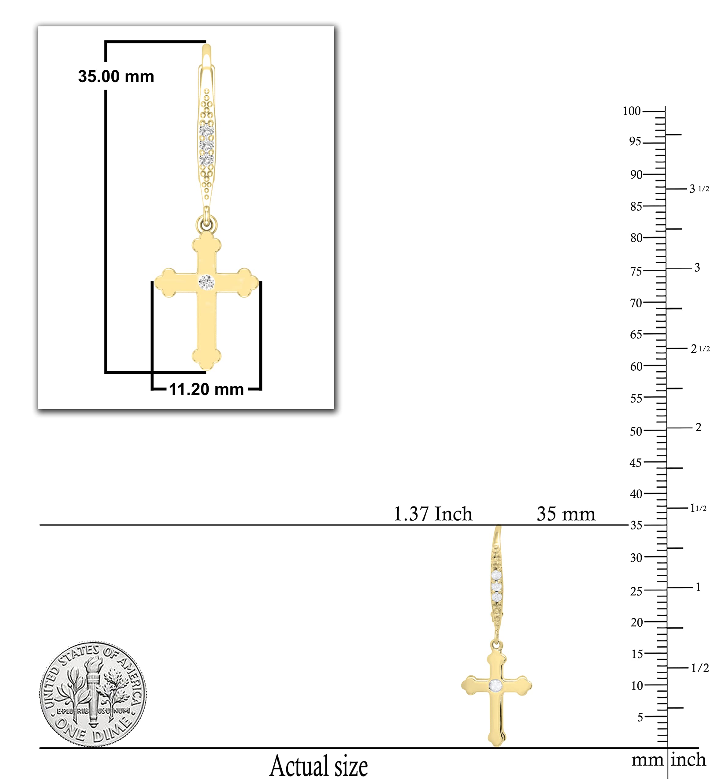 Dazzlingrock Collection Pendientes redondos de diamantes blancos cultivados en laboratorio para hombres y mujeres (Unisex) (0.14 qt Color H-I, claridad SI2)