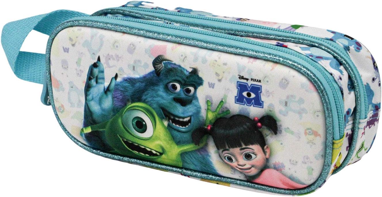 Monsters Inc Mike and Sully-3D Double Pencil Case, Multicolour, Multicolour, One Size, 3D Double Pencil Case Mike and Sully