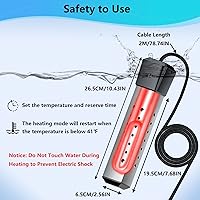 Vista 3 de Calentador de piscina inflable de 2000 W para piscina inflable con termostato, calentador de agua de inmersión para piscina o bañera sobre el suelo