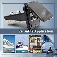 Vista 6 de Panel de montaje de enchufe de 120 A con cubierta antipolvo compatible con conectores Anderson SB120 placa empotrada de montaje empotrado, 2 bases