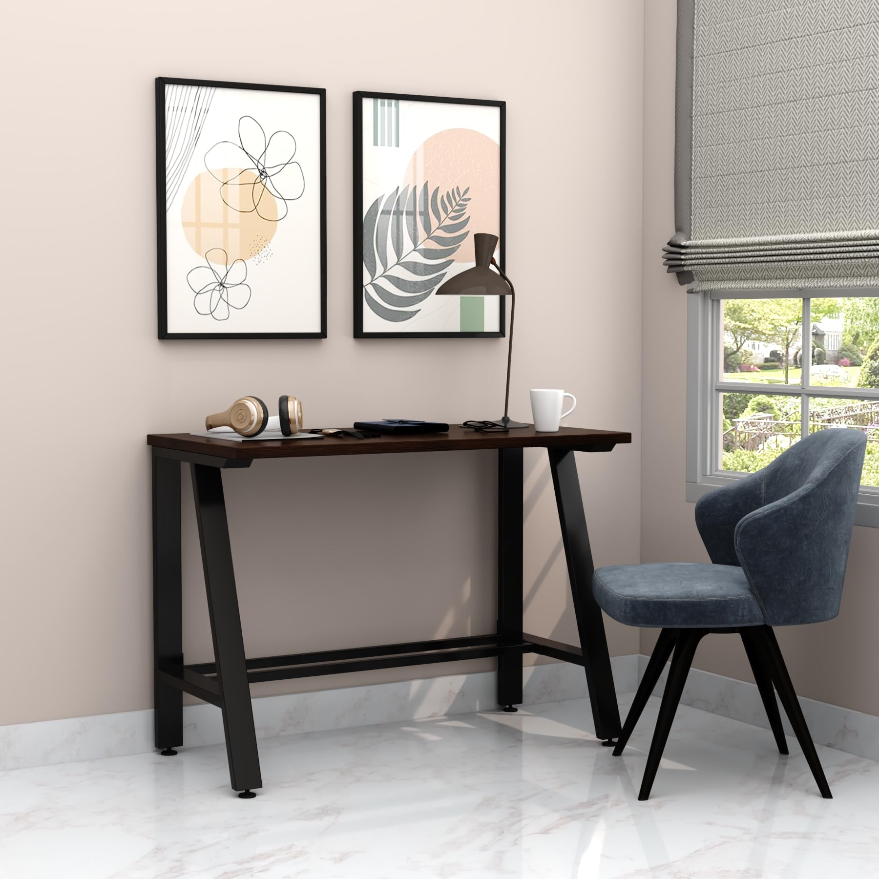 Sponsored Ad – RIGID Computer Desk, Modern Sturdy Office Desk Large Writing Study Table for Home Office Computer Desk with Extra Strong Legs, Computer Writing Desk (Table top Walnut & Black Legs)