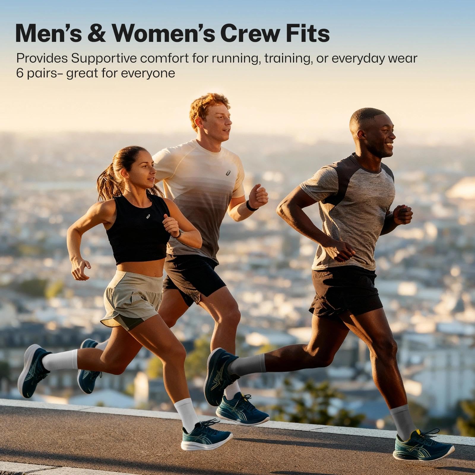 Calcetines atléticos para hombres y mujeres (6 pares), calcetines de compresión para correr, ciclismo, golf, trabajo