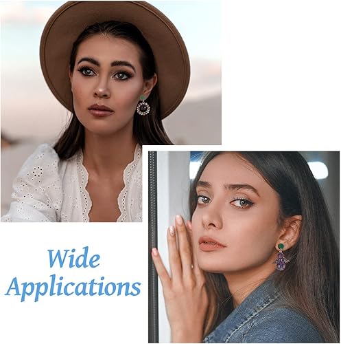 Miniatura 6 de Mega Pet 36 piezas de aretes de acero inoxidable 304 con bucle, colores arco iris, aretes redondos planos con parte trasera de aretes de 8/10/0.472