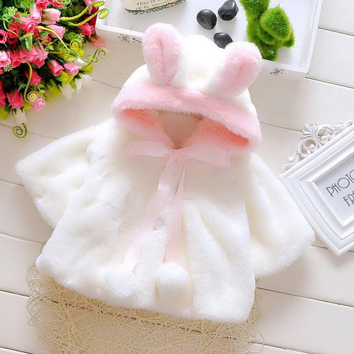 Happy Cherry Baby Girls Fur Warm Coat Cloak Overcoat Hoodies Cute Outdoor Suit - Image 3