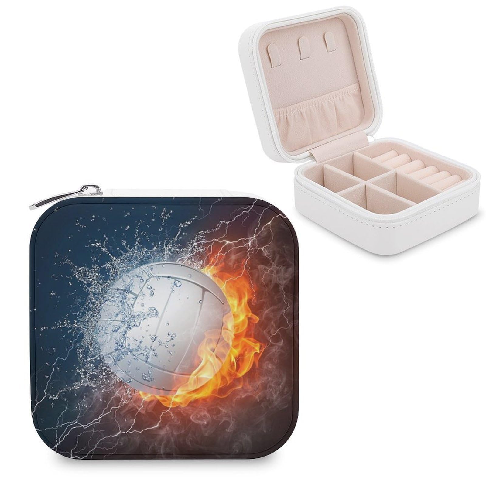 Boîte à bijoux en flanelle et similicuir Ice and Fire haut de gamme