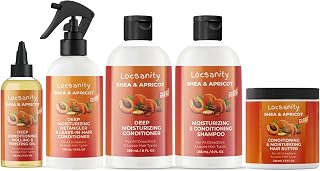Locsanity Shea & Apricot Loose, Natural, Conditioning and Moisturizing Loose Natural Hair Care Bundle - Strength & Growth Formula