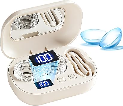 Contact Lens Cleaner Machine Ultrasonic Electric Portable Home Supplies | Cute Contact Lens Case for Gym Offices Outdoor Hotel Sports Running Eye Care