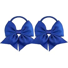 Hair Tie, Fabric Hair Ties with Bows for Baby Girls, Royal Blue, Small Hair Ties for Toddler Ponytail Holders