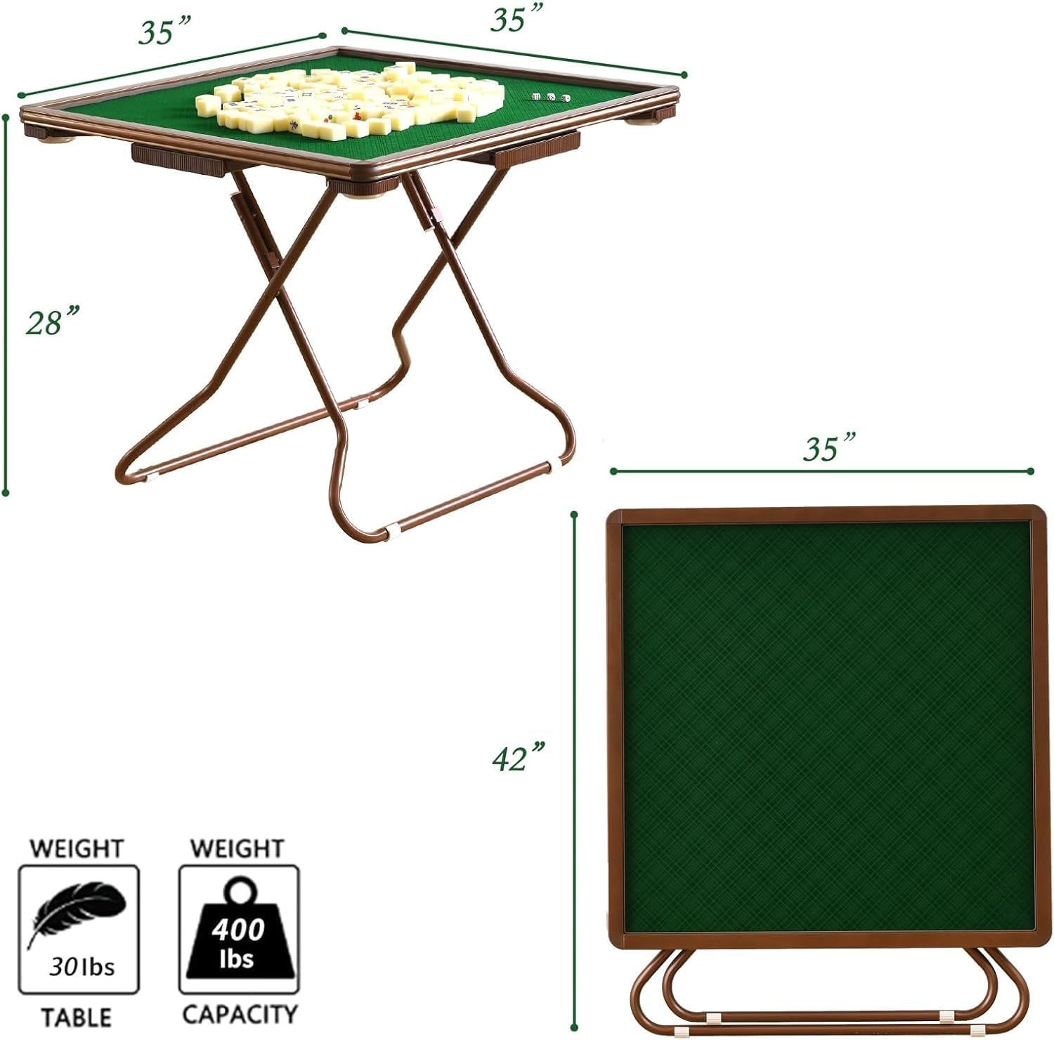 Portable Folding Game Table with Cup Holders & Trays - Poker, Cards, Dominoes, and Family Game Nights