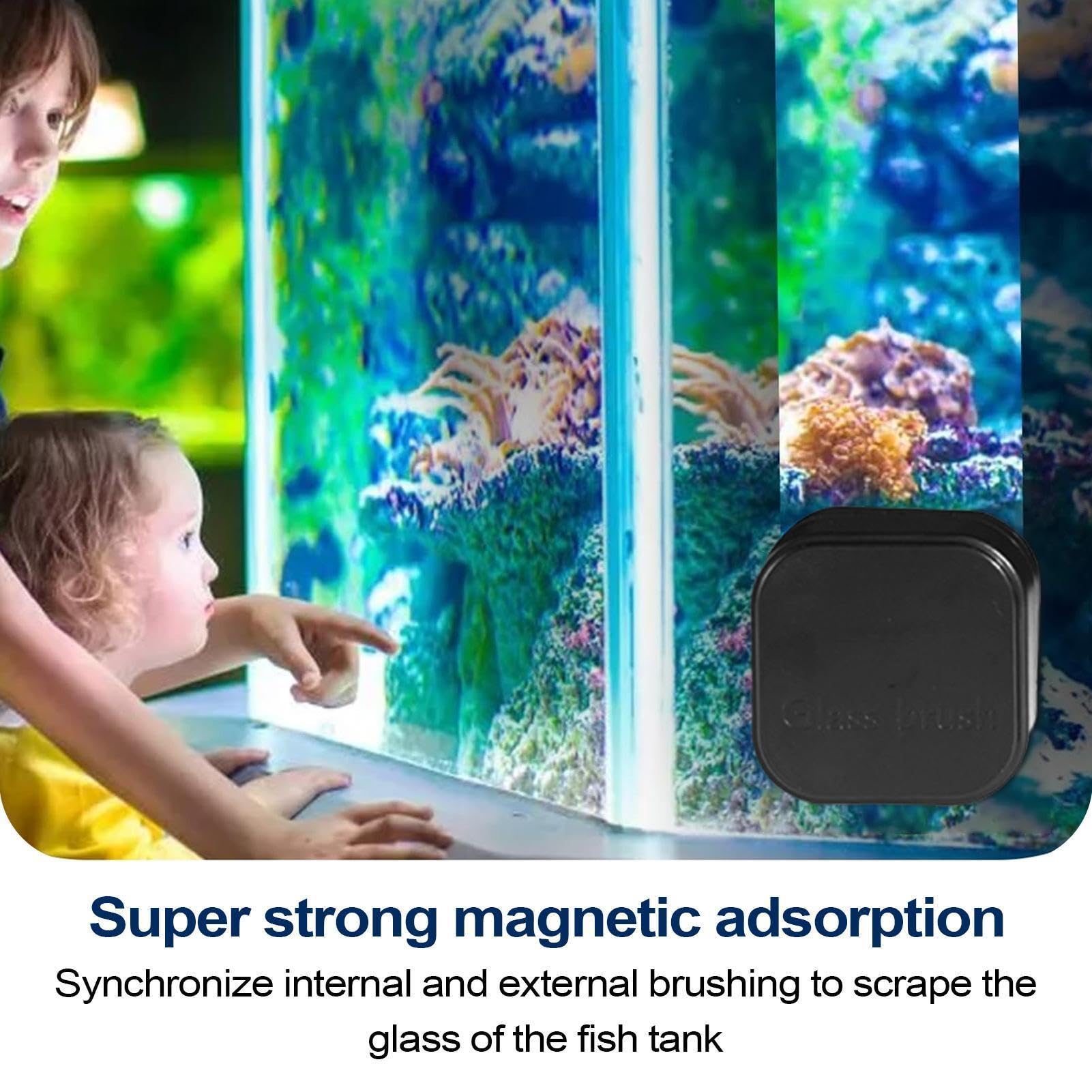 Fish Tank Magnetic Glass Cleaner, Compact Scrubber Pads, Sturdy Fixture with Reliable Build, Aquatic Accessory with Compact Details, 1,38 x 1,38 x 1,38 in Household Equipment, organizer do terrarium