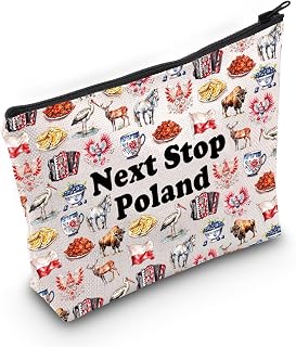 JXGZSO Poland Travel Gift Next Stop Poland Makeup Bag Traveler Gift Poland Vacation Trip Gift Poland landmark Cosmetic Bag