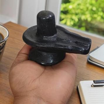 Black Marble Shivling 3 Inch | Handmade Shiva Lingam Idol for Pooja, Abhishek & Meditation | Hindu God Shivling Murti for Home Temple, Office & Spiritual Decor | Sacred Stone Shiva Idol