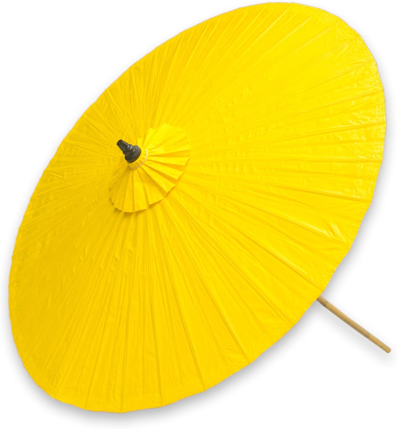 NOVICA Happy Garden in Yellow Decorative Garden Umbrella
