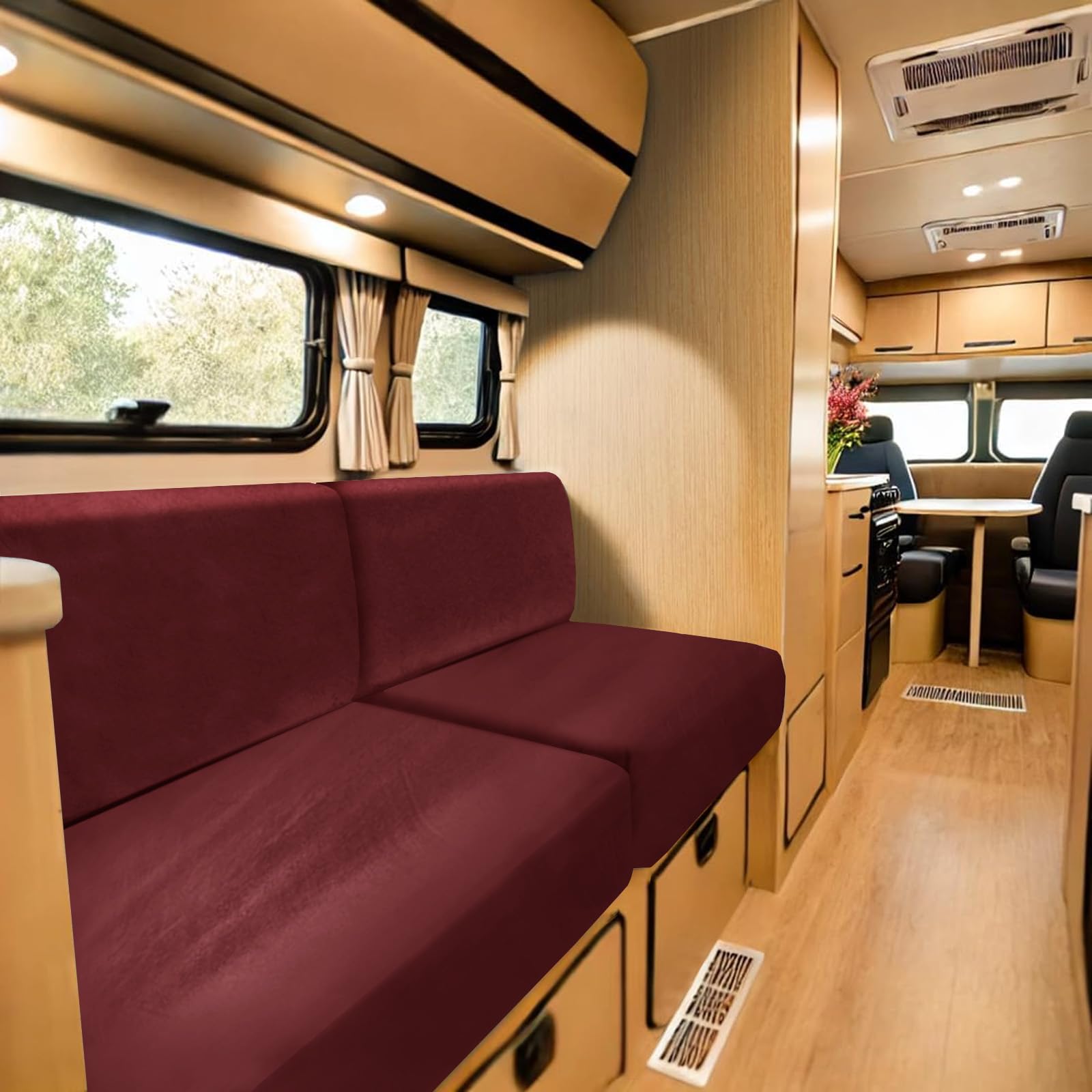 Housse de coussin de camping-car en velours pour l'aménagement du van