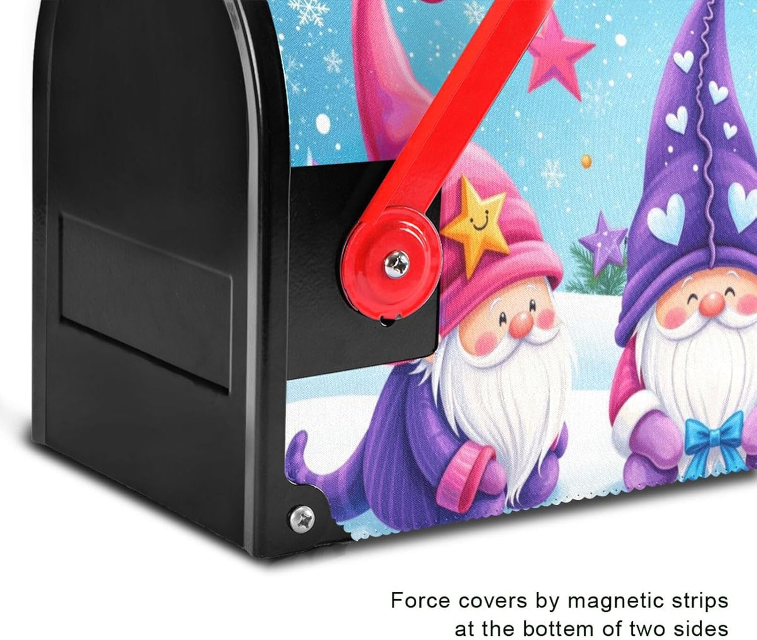 Kcldeci Winter Gnome Magnetic Mailbox Cover - Xmas Mailbox Wrap, Standard Size 18 x 21 inch