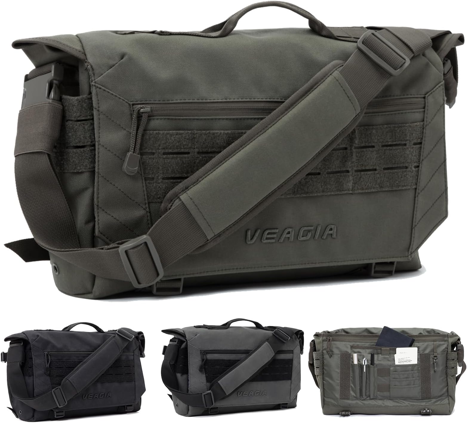 Sweetbriar Classic Laptop Messenger Bag, Black Canvas