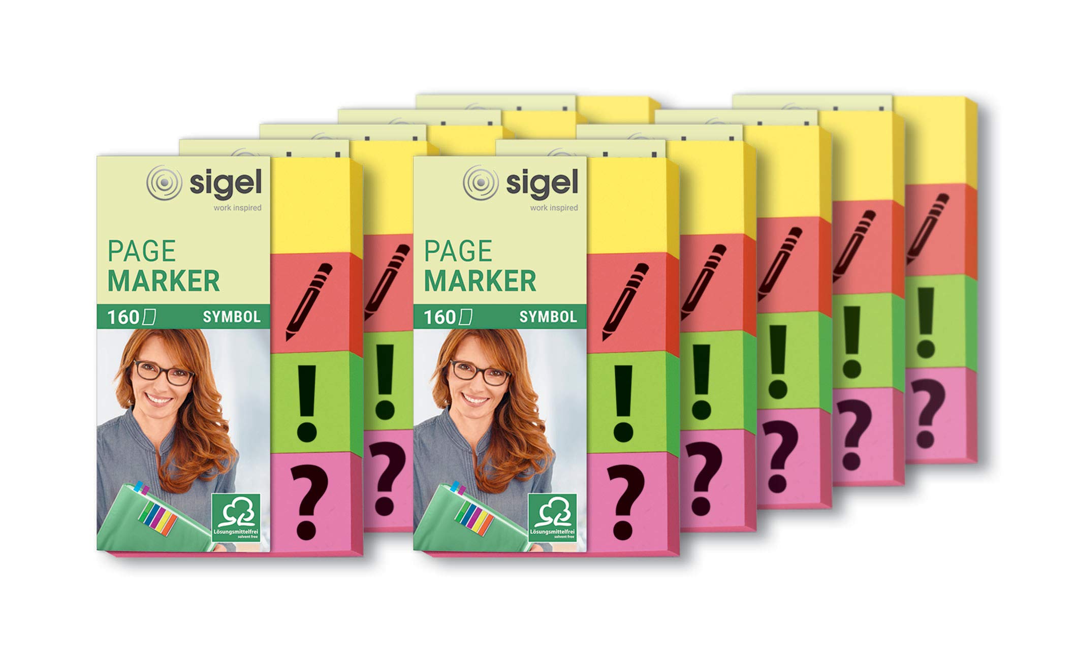 SIGEL Haftmarker Symbole Papier 10er Pack 160 Streifen