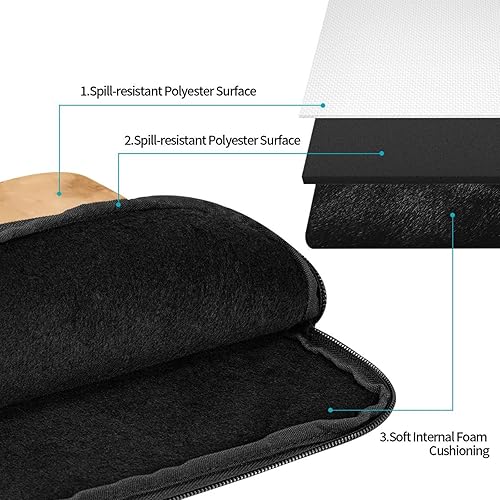 Miniatura 3 de Funda para laptop de 13 pulgadas para mujer, resistente a los impactos, resistente, antivibración, ligera, bolsa de piel de computadora, funda de