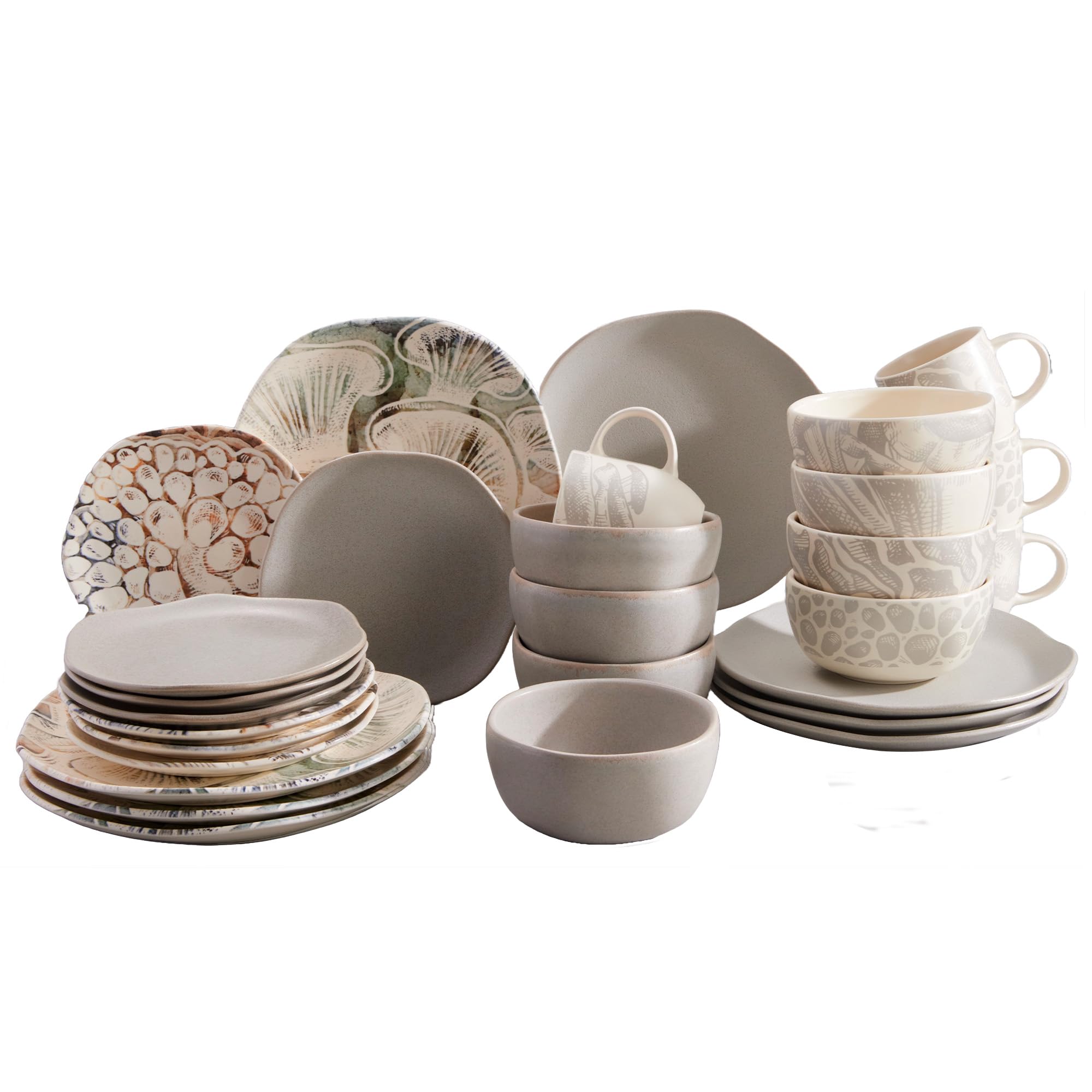 Amazon.com | Corona Dinnerware set for 8, Earthy Bundle, Zibá ...