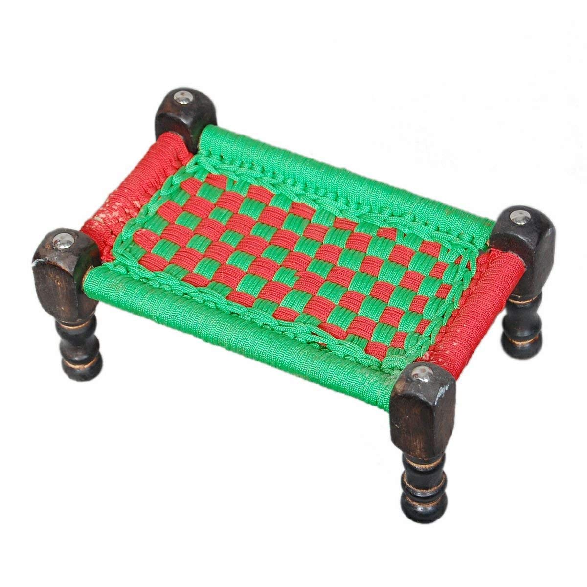 SQS Beautiful Hand Crafted Wood and Jute Made Miniature Charpai Toy for Kids (Multi Color) (24x15x10cm) (B0919LLZL5) Amazon Price History, Amazon Price Tracker