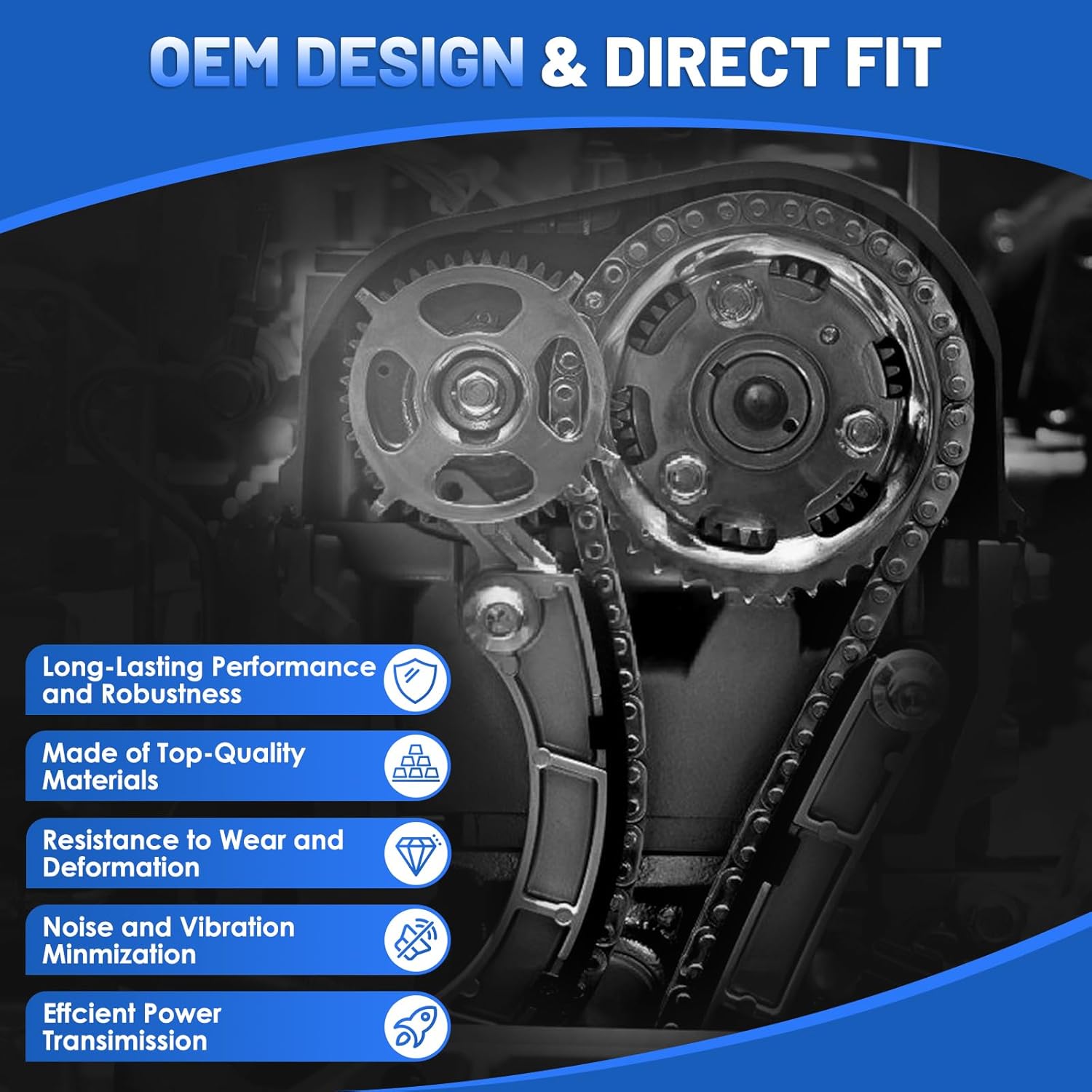 3.6 Timing Chain Kit & VVT Sprocket 9-0753S Fit for Cadillac ATS SRX STS CTS XTS,for Chevy,for Buick,for Pontiac G6 G8,for GMC 3.0L 3.2L 3.6L V6 Timing Chain Set 12633451, 12633452, 12600459