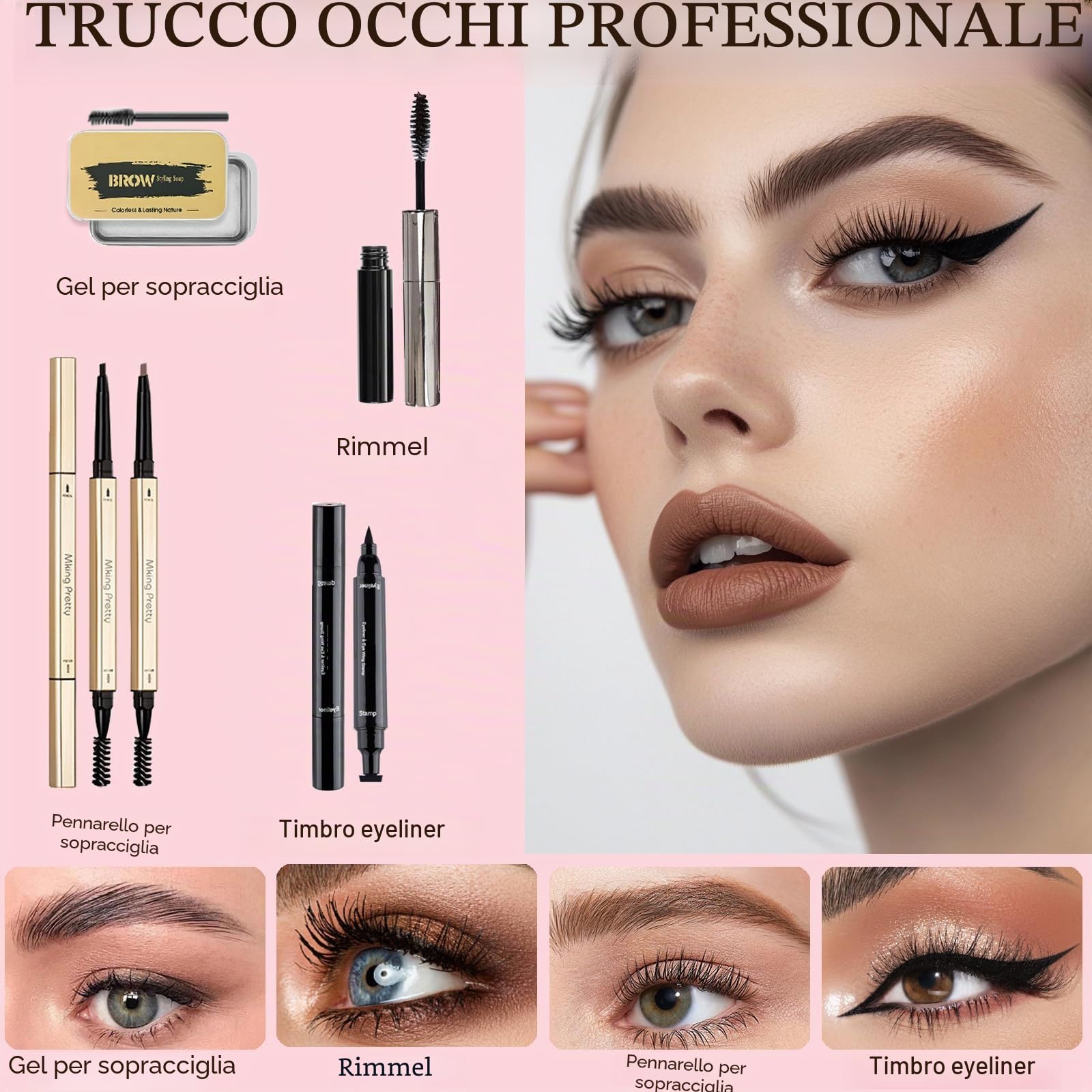 Set Trucchi Donna, Ruicen Trousse Trucchi Donna per Donne e Adolescenti, Kit Trucco Make Up Completo Con Portatile Travel Bag Make Up Palette e Altri Accessori, Set Trucchi Ideale per Principianti