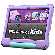 aiprotablet Kids Tablet, Android 16 Tablet for Kids 10 inch Octa-Core with Case, 24GB RAM 64GB ROM 2TB TF Card Expandable for Toddler Children, Parental Control, Dual Camera, BT, WiFi, Gift (Purple)