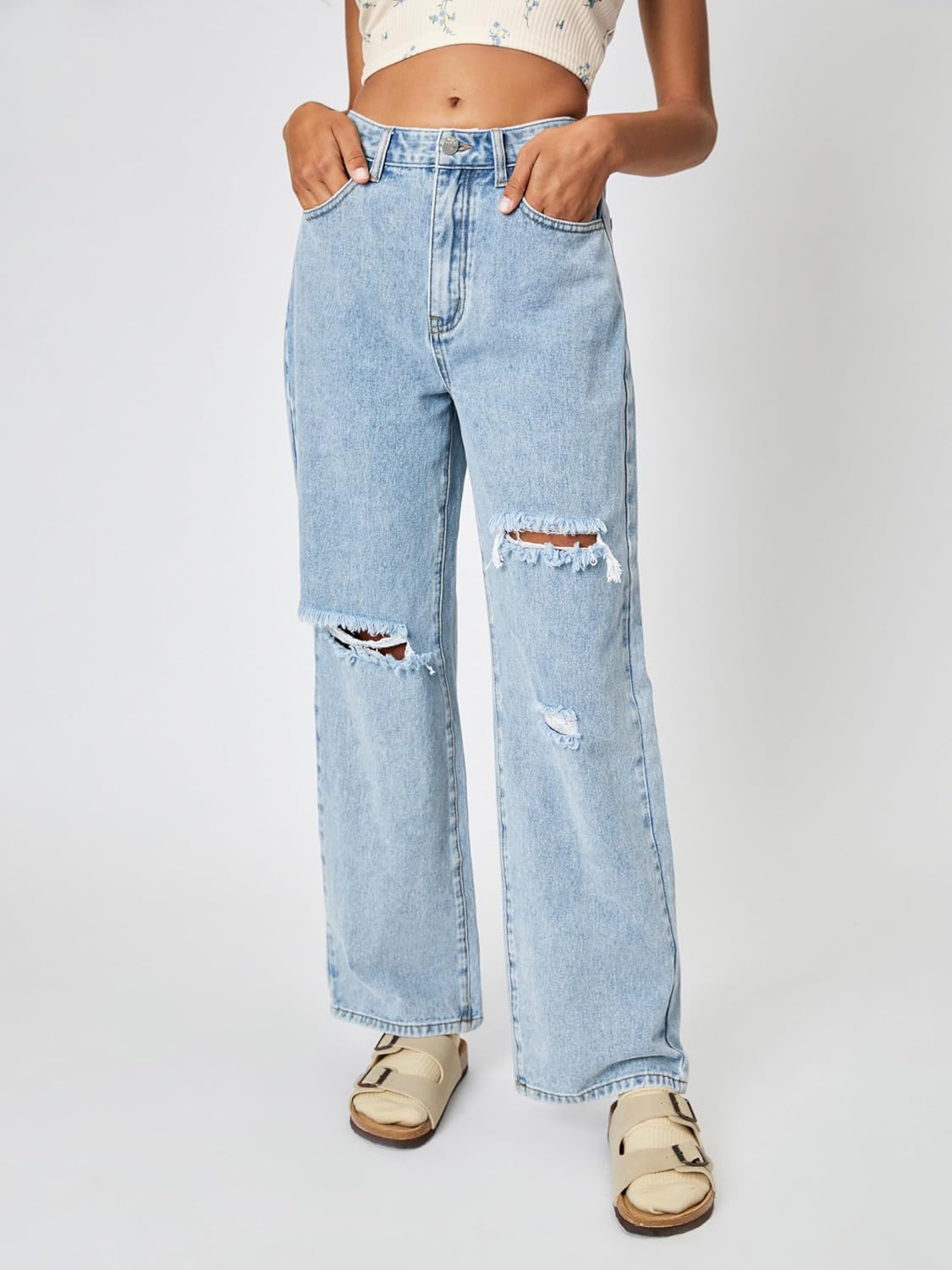 CIDER Denim Basic Ripped Jeans